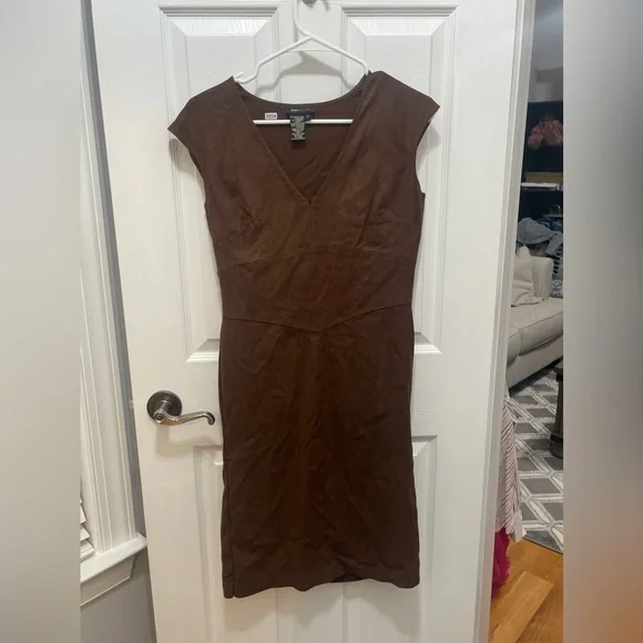 BCBGmaxazria dress sleeveless brown dress zip up in the side small - Picture 5 of 14